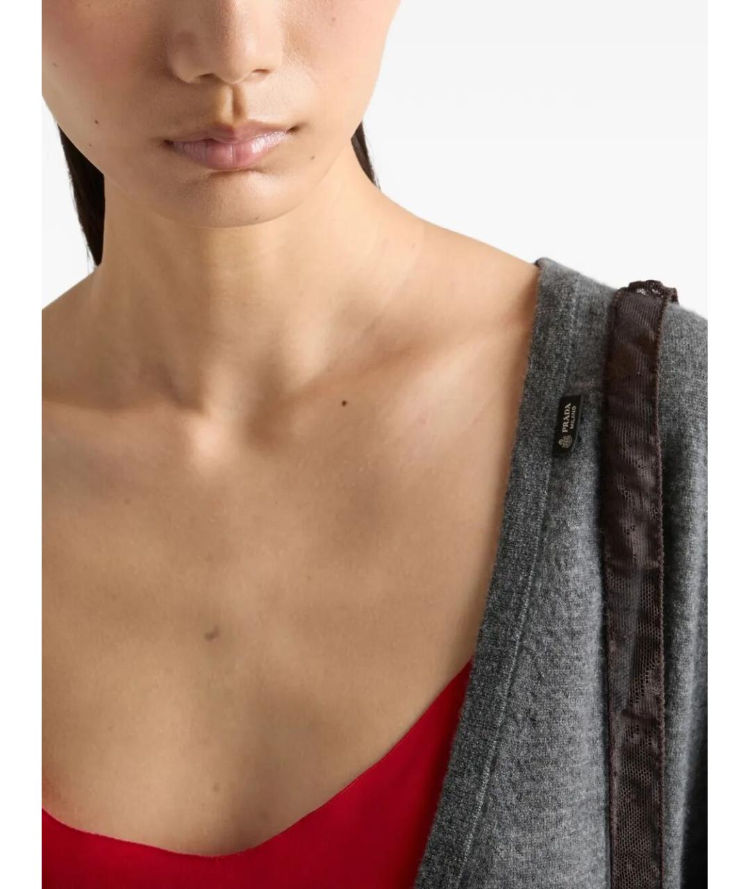 PRADA Серый кашемировый джемпер / свитер, фото 3