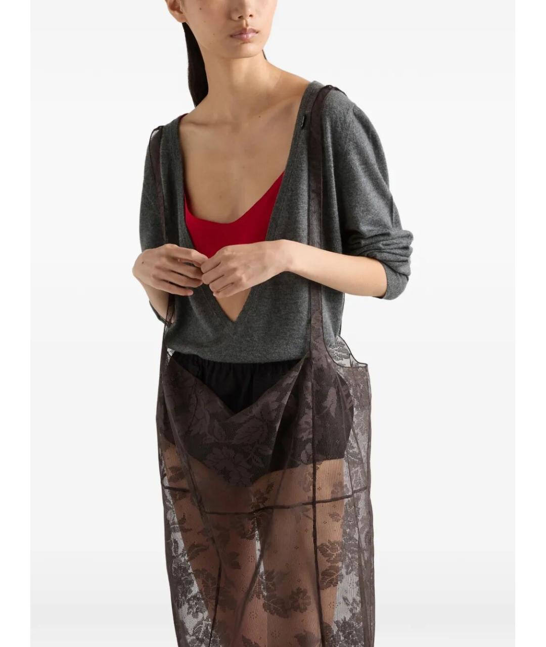 PRADA Серый кашемировый джемпер / свитер, фото 4