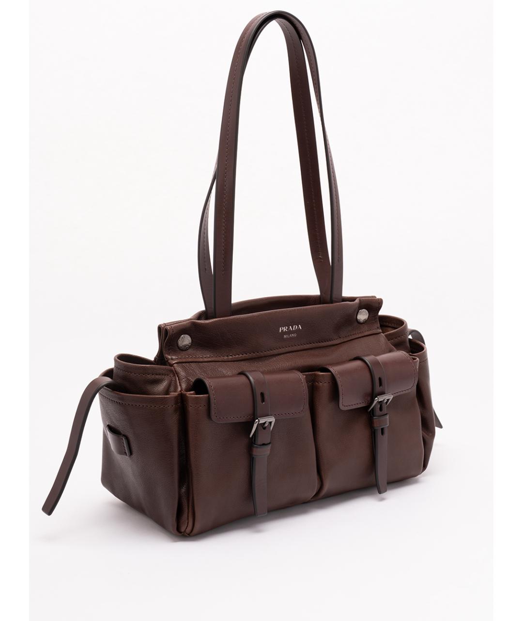 PRADA Коричневая кожаная сумка через плечо, фото 2