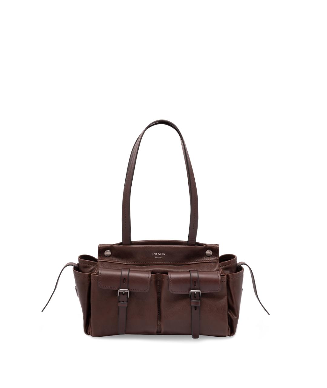 PRADA Коричневая кожаная сумка через плечо, фото 7