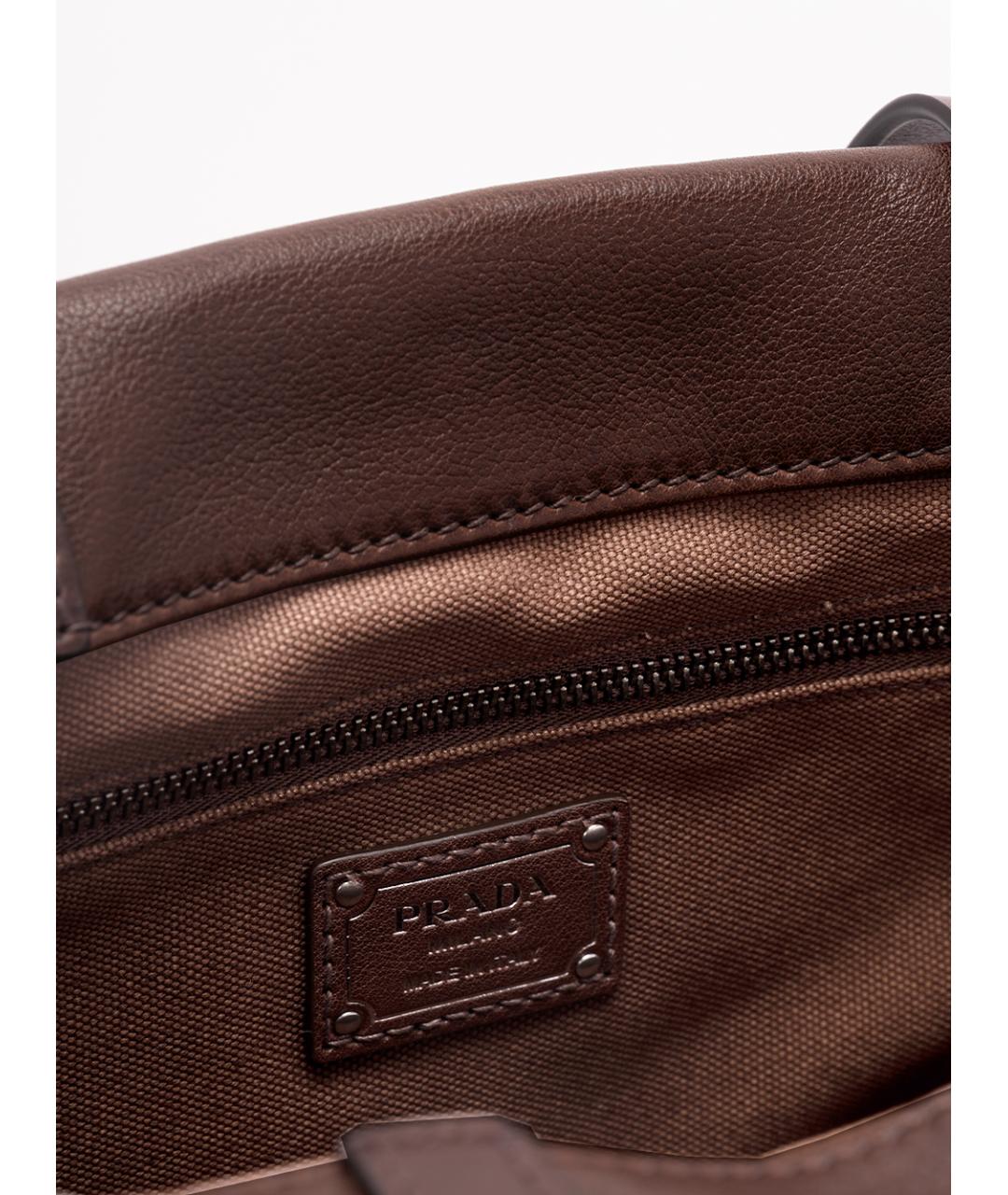 PRADA Коричневая кожаная сумка через плечо, фото 4