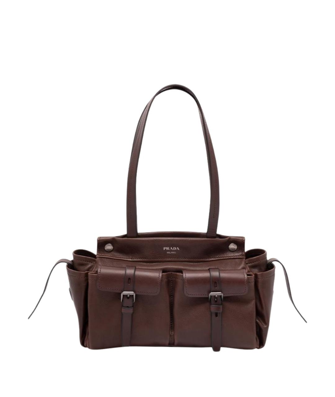 PRADA Коричневая кожаная сумка через плечо, фото 1