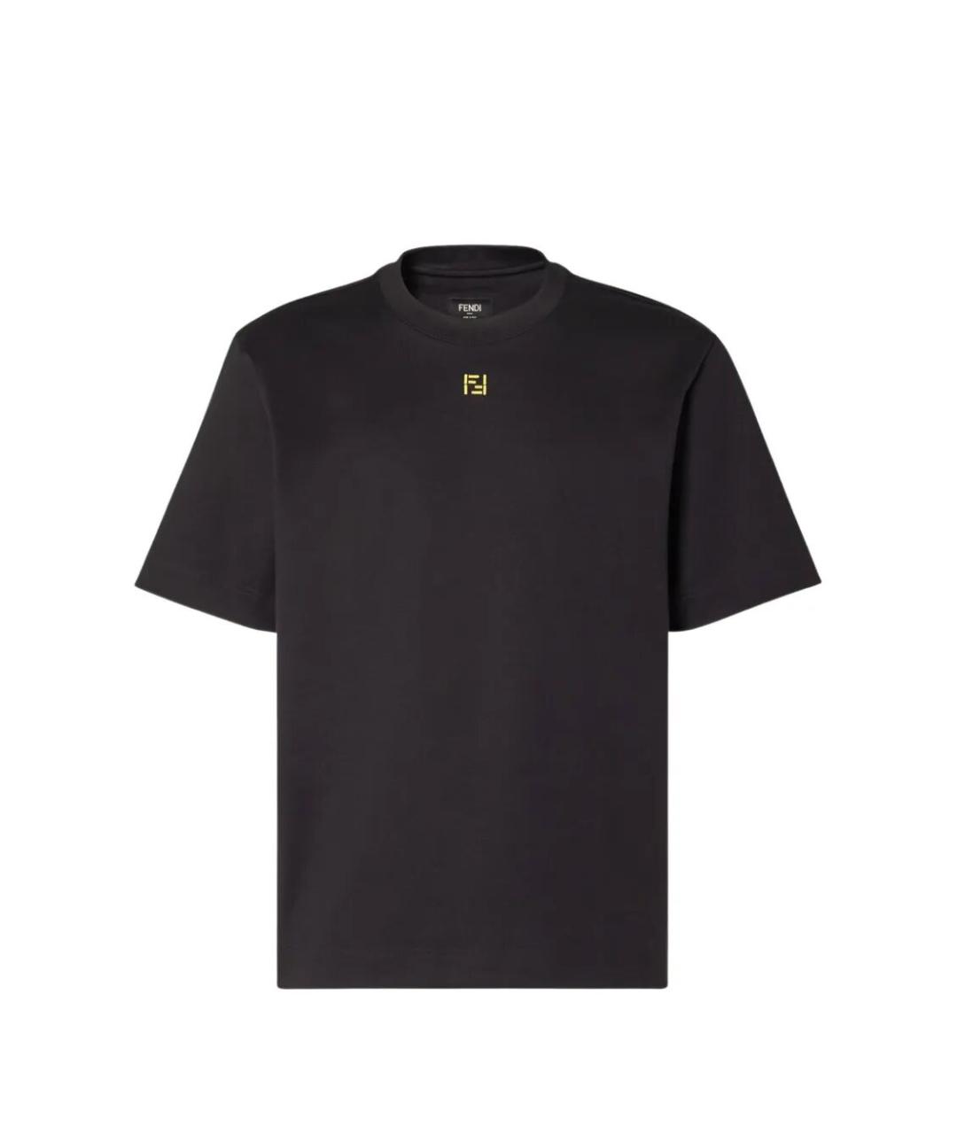 FENDI Черная хлопковая футболка, фото 1