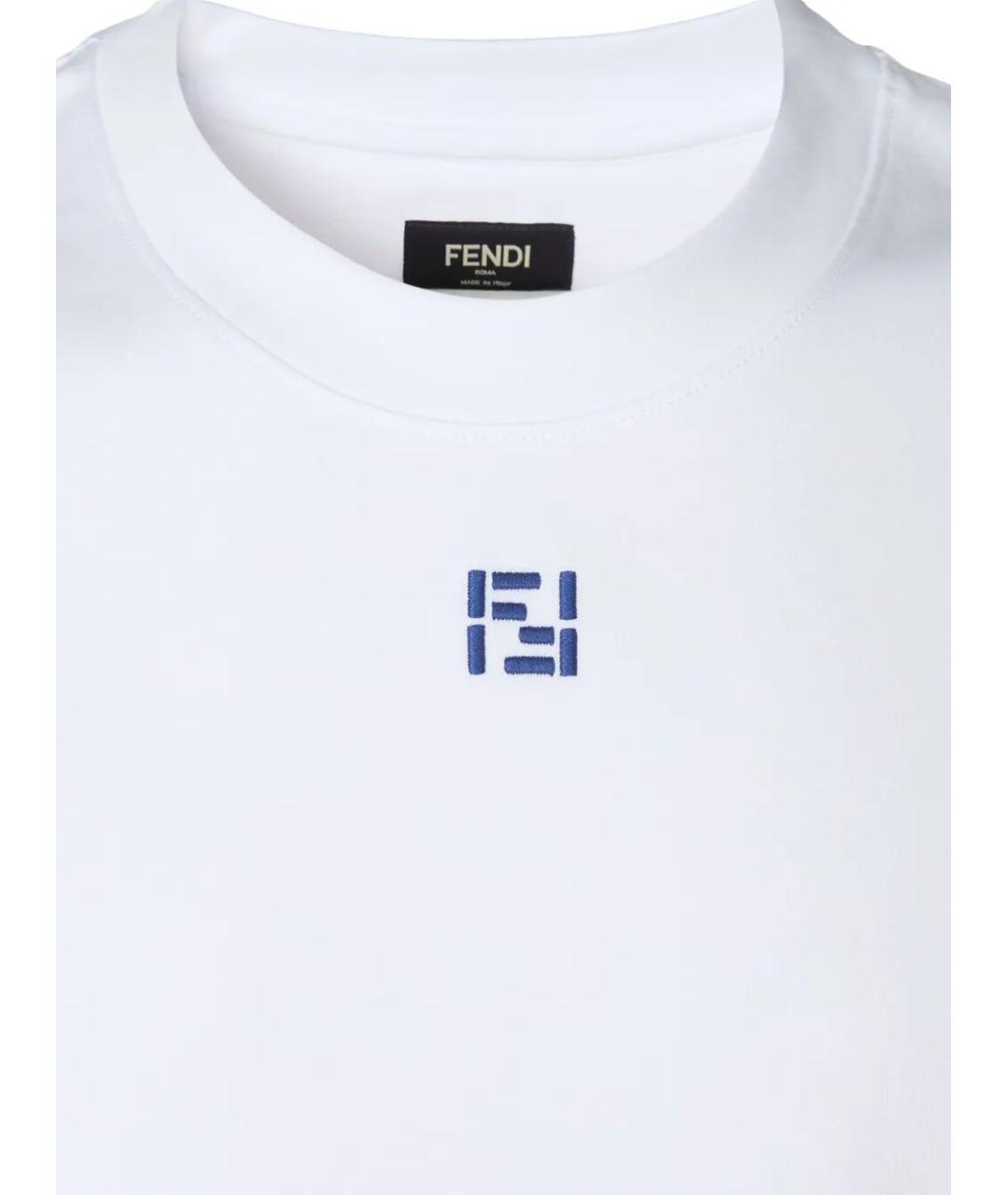 FENDI Белая хлопковая футболка, фото 3