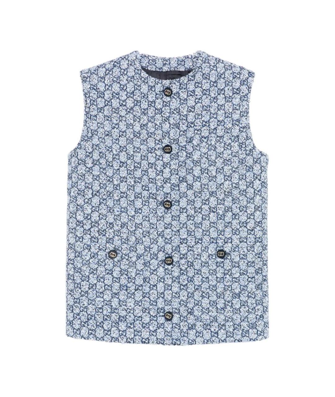 GUCCI Синий хлопковый жилет, фото 1