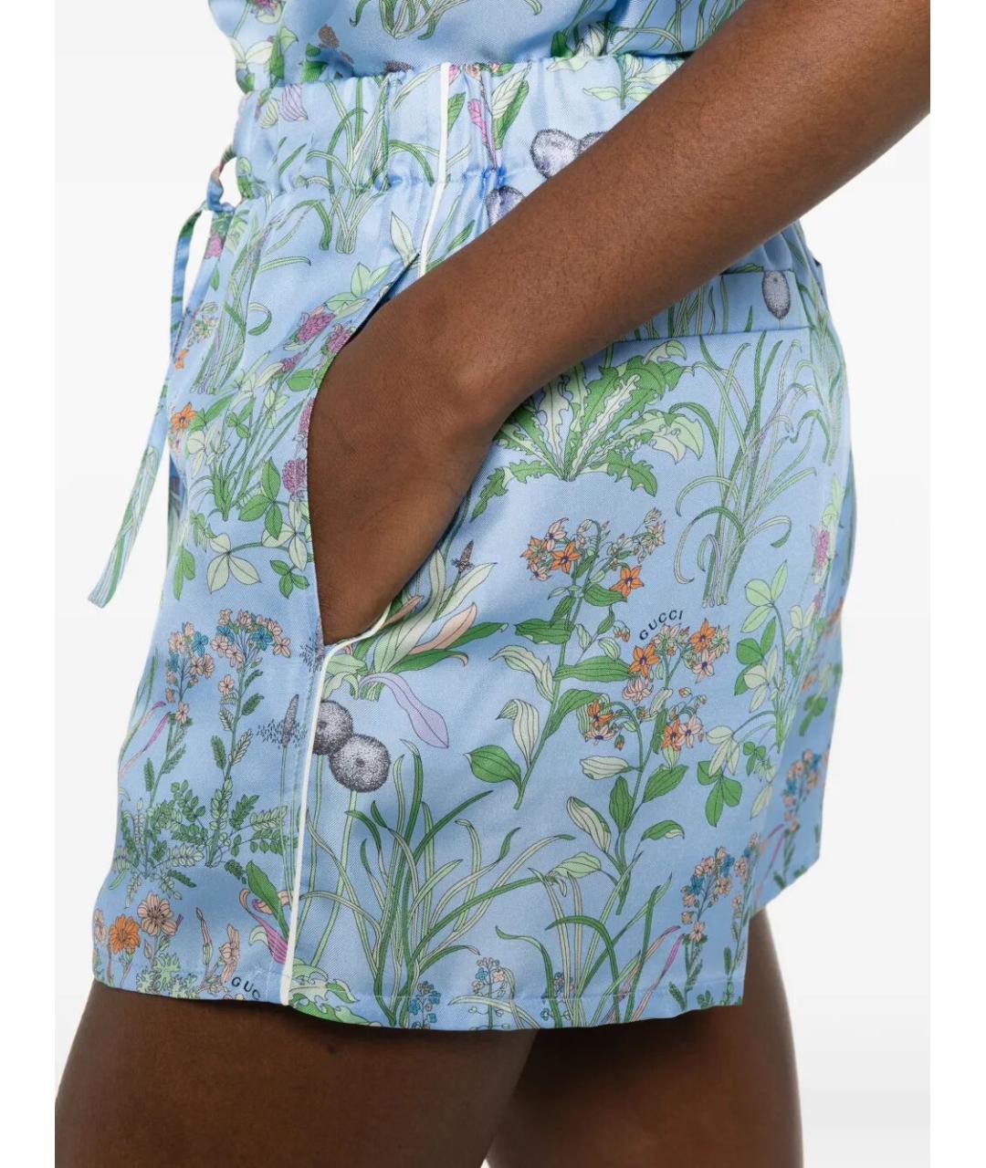 GUCCI Мульти шелковые шорты, фото 3