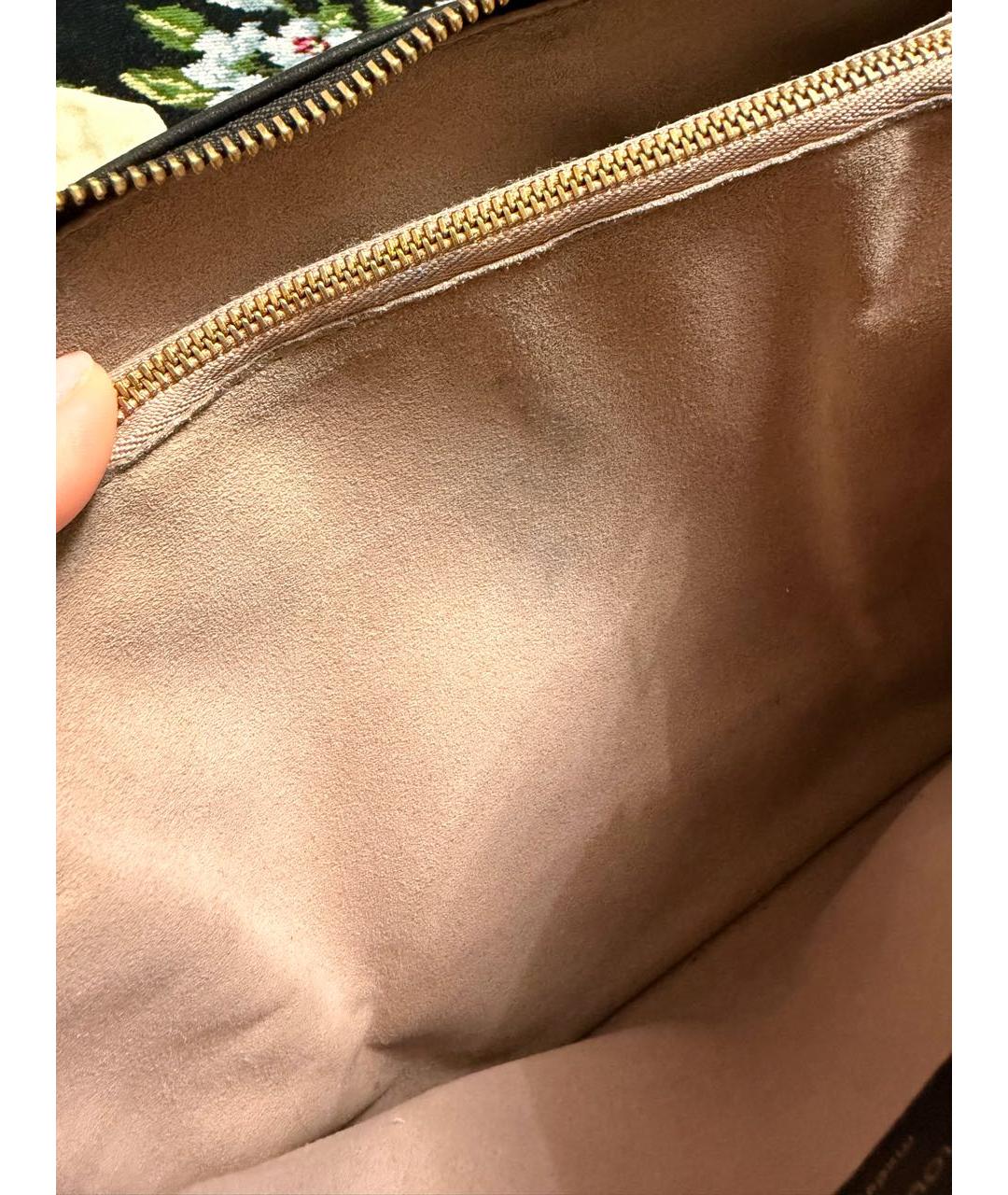 LOUIS VUITTON Черная кожаная сумка через плечо, фото 8