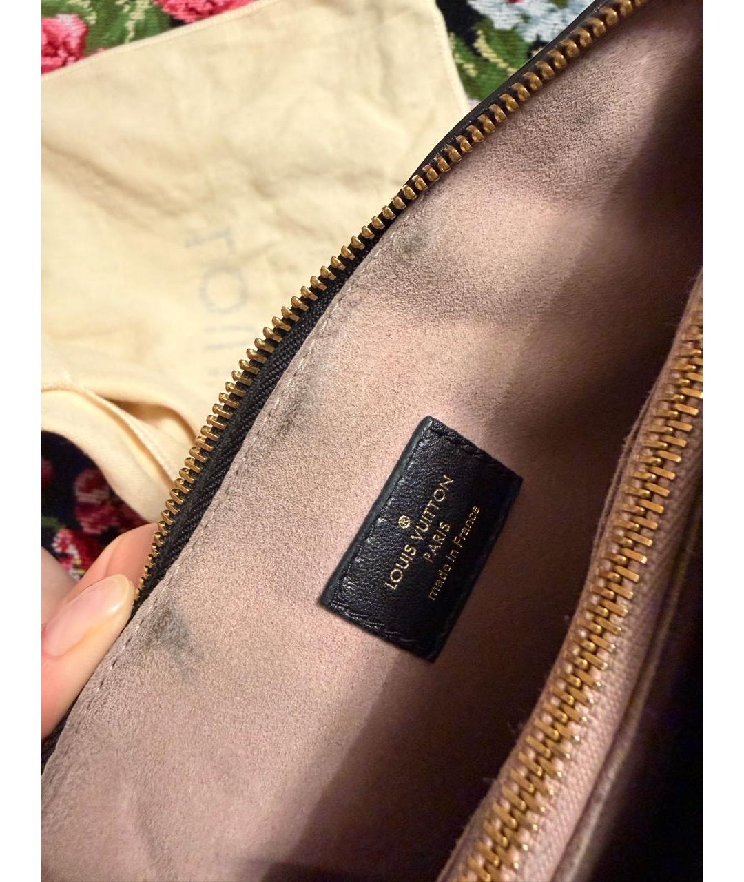 LOUIS VUITTON Черная кожаная сумка через плечо, фото 5