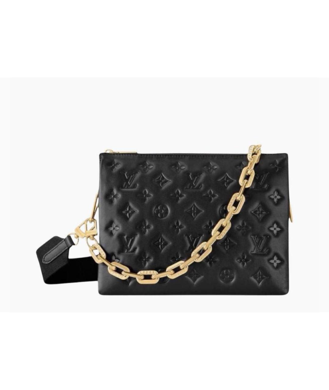 LOUIS VUITTON Черная кожаная сумка через плечо, фото 9