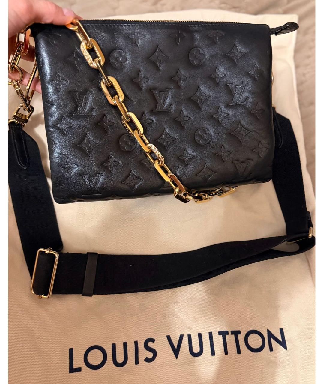 LOUIS VUITTON Черная кожаная сумка через плечо, фото 2