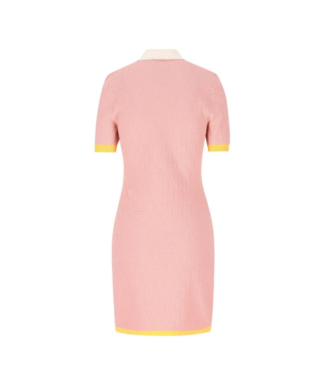 FENDI Розовое хлопковое повседневное платье, фото 2