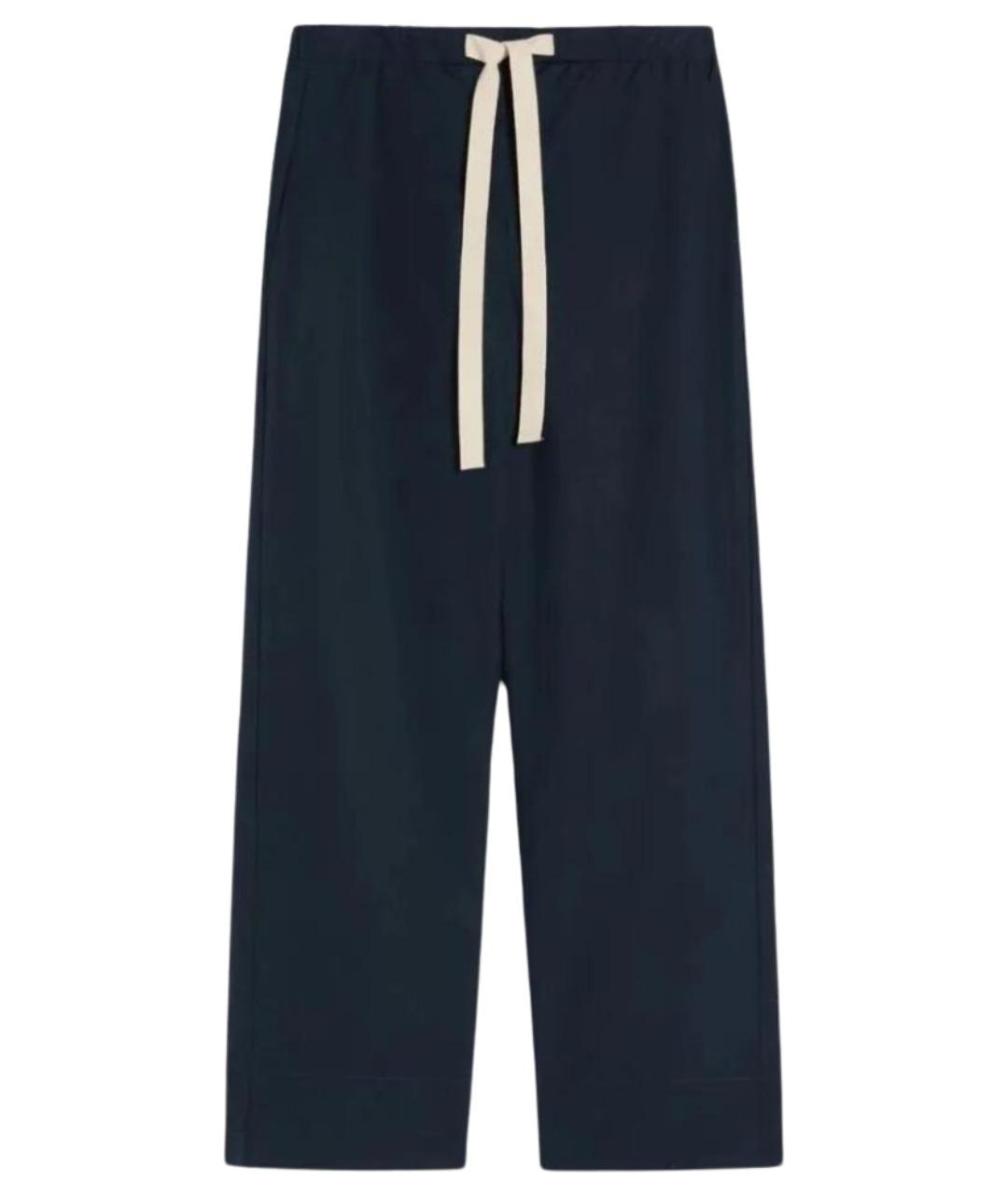 MAX MARA Синие хлопковые прямые брюки, фото 1