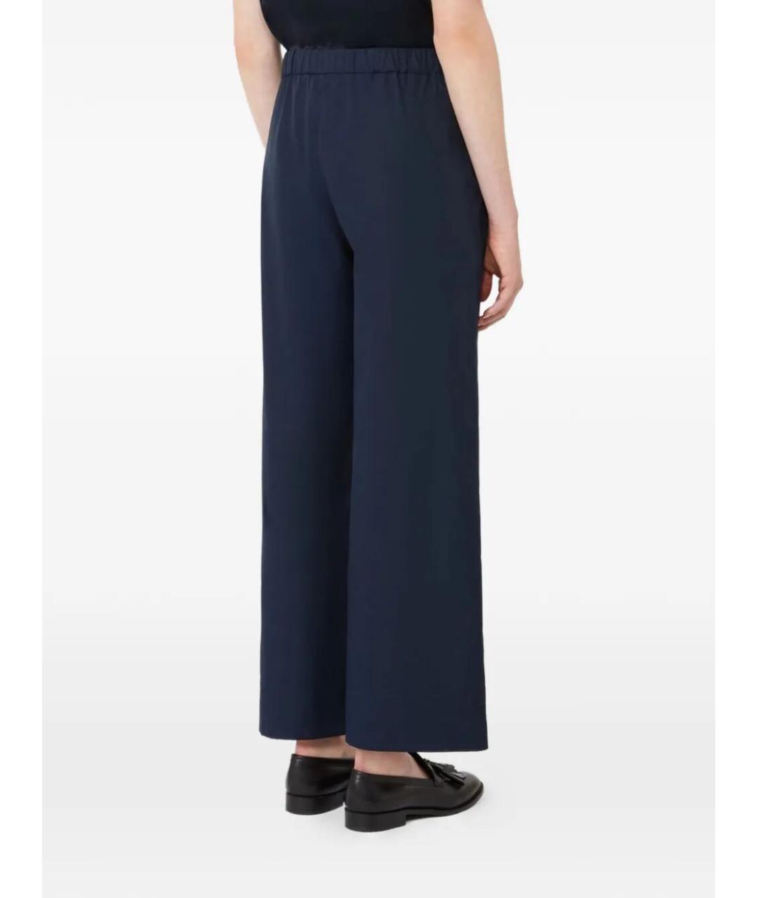 MAX MARA Синие хлопковые прямые брюки, фото 4