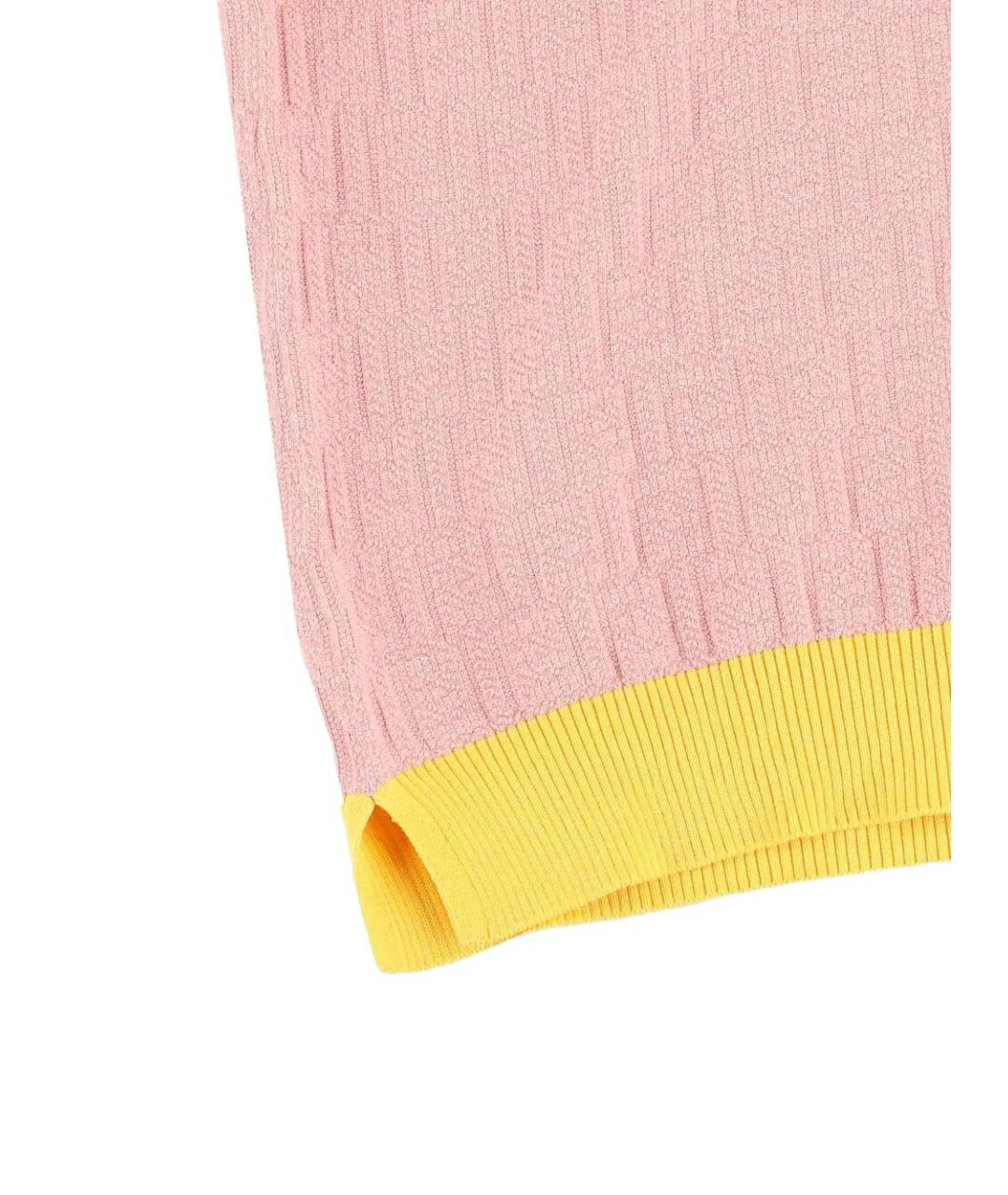 FENDI Розовая хлопковая футболка, фото 3