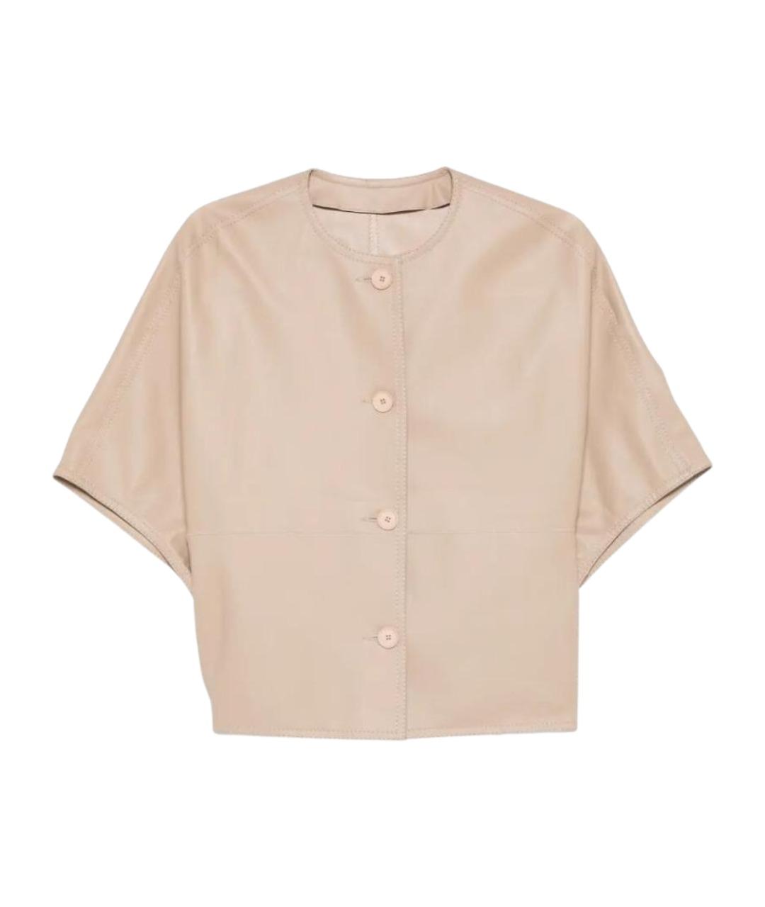 MANZONI 24 Бежевая кожаная куртка, фото 1