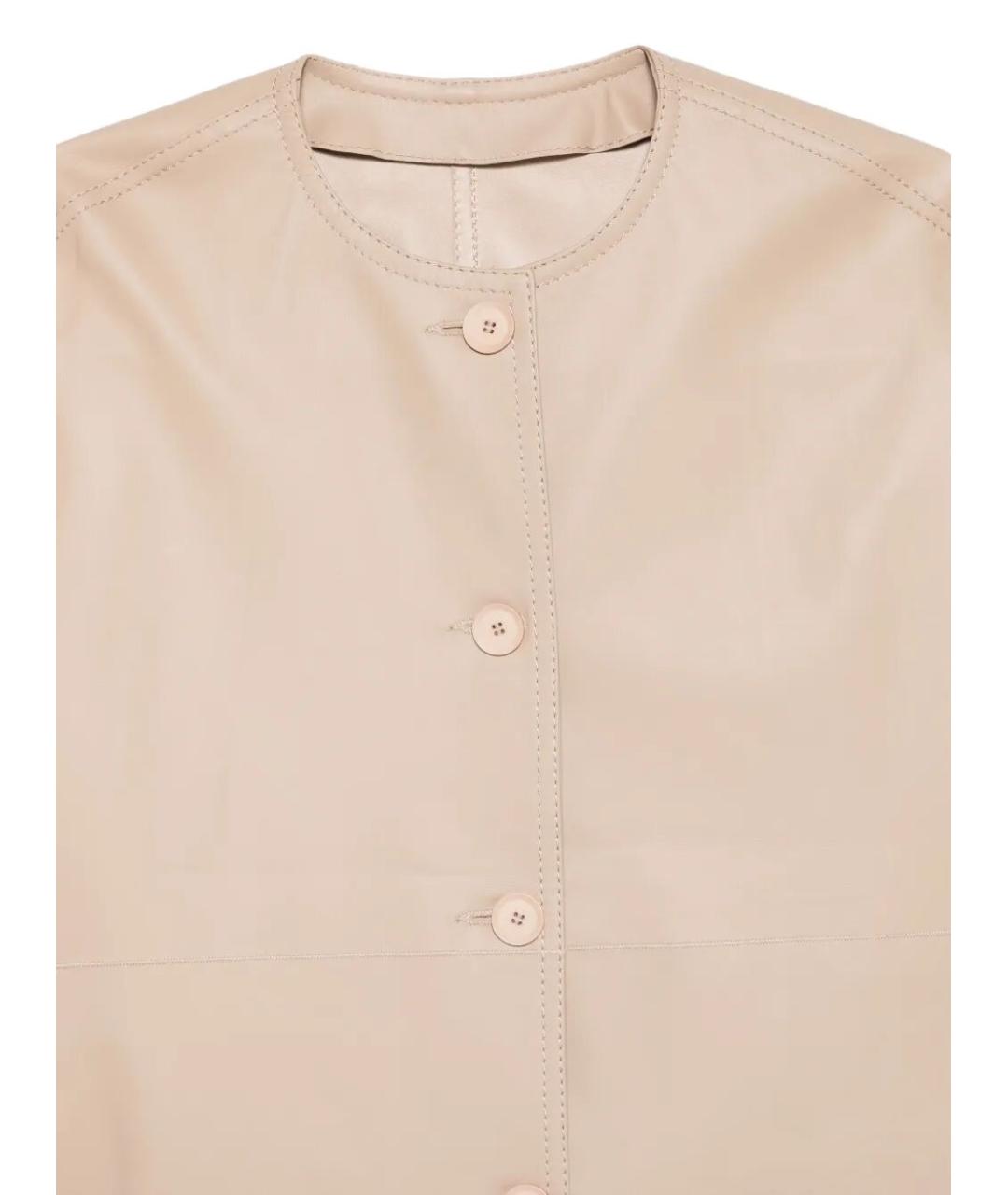 MANZONI 24 Бежевая кожаная куртка, фото 3