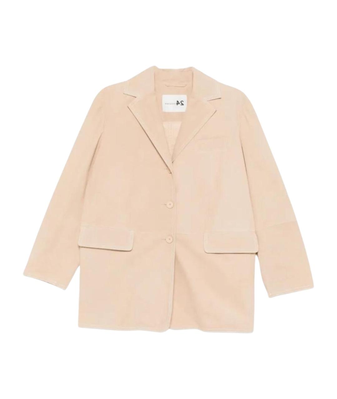 MANZONI 24 Бежевый замшевый жакет/пиджак, фото 1