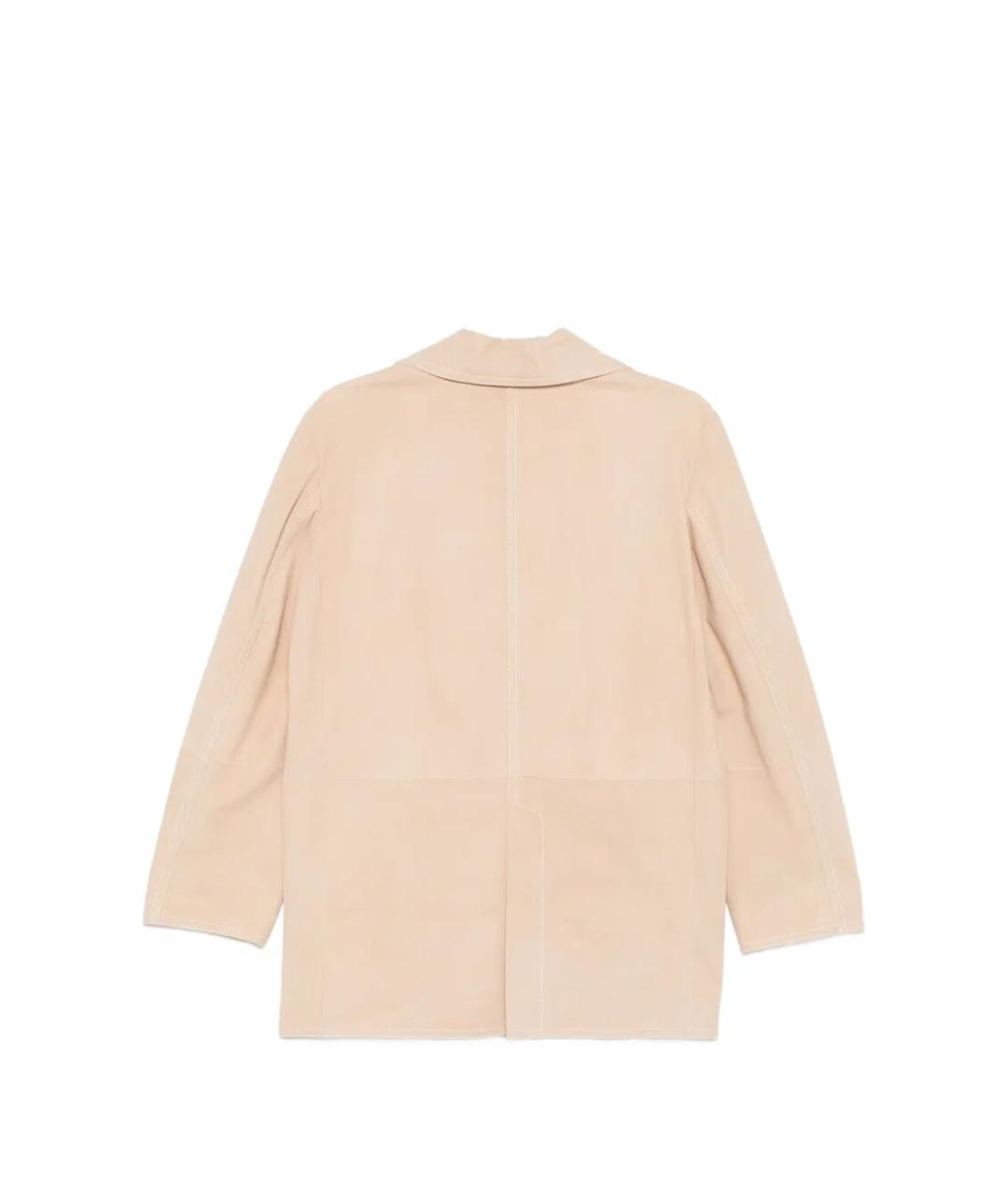 MANZONI 24 Бежевый замшевый жакет/пиджак, фото 2