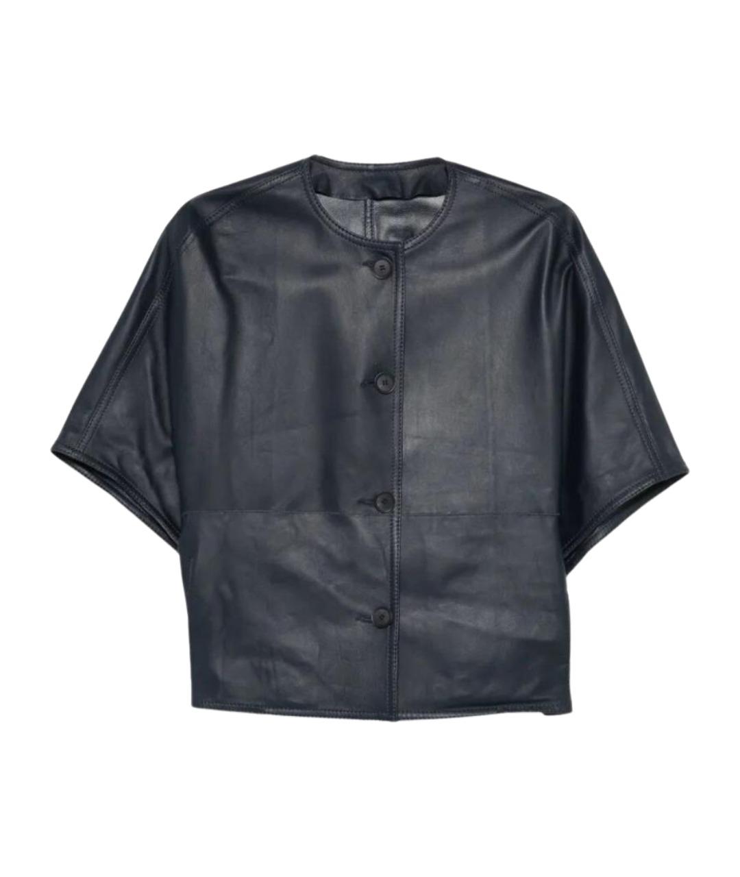 MANZONI 24 Темно-синяя кожаная куртка, фото 1