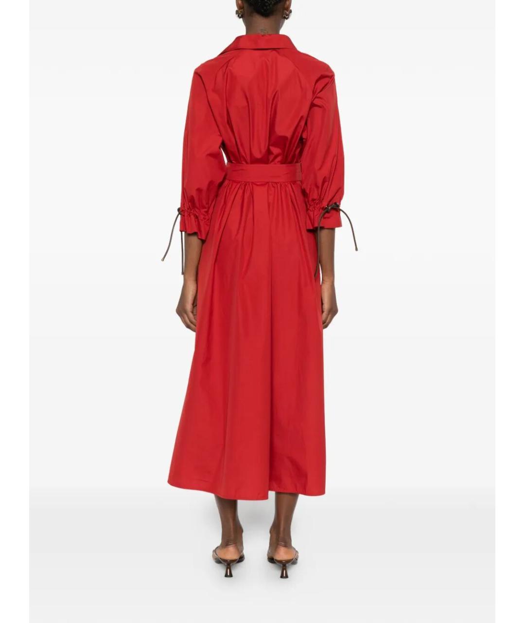 MAX MARA Красное хлопковое повседневное платье, фото 3