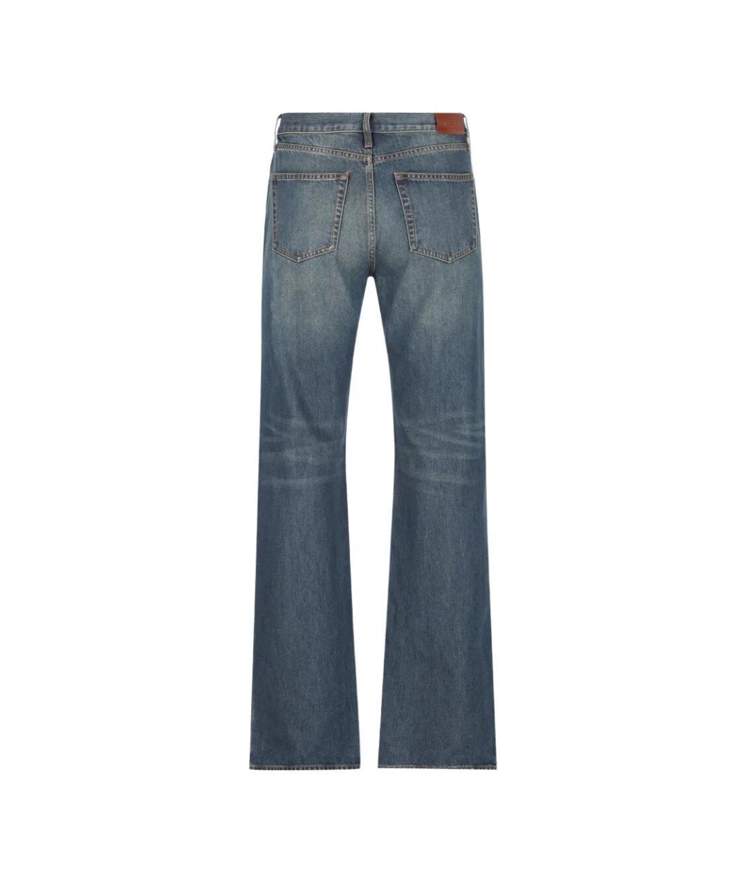 GUCCI Синие хлопковые прямые джинсы, фото 2