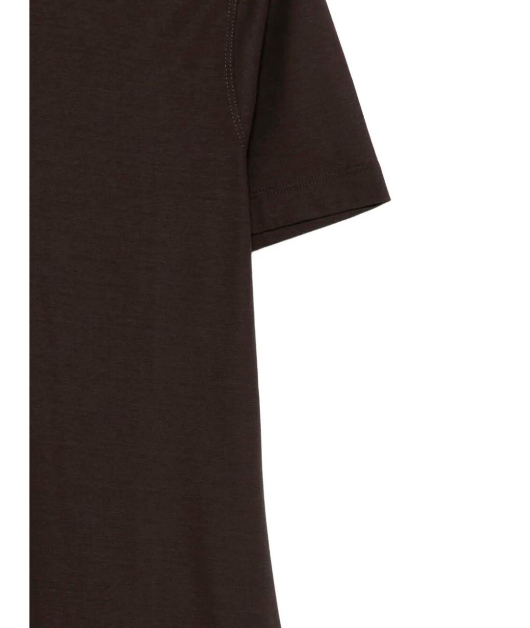 KIRED Коричневая хлопковая футболка, фото 3