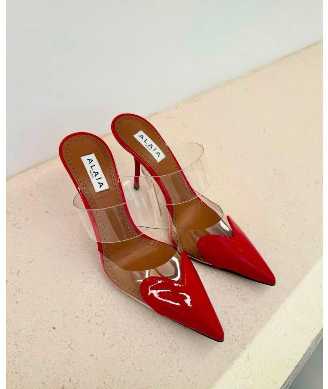 ALAIA Красные кожаные туфли, фото 2