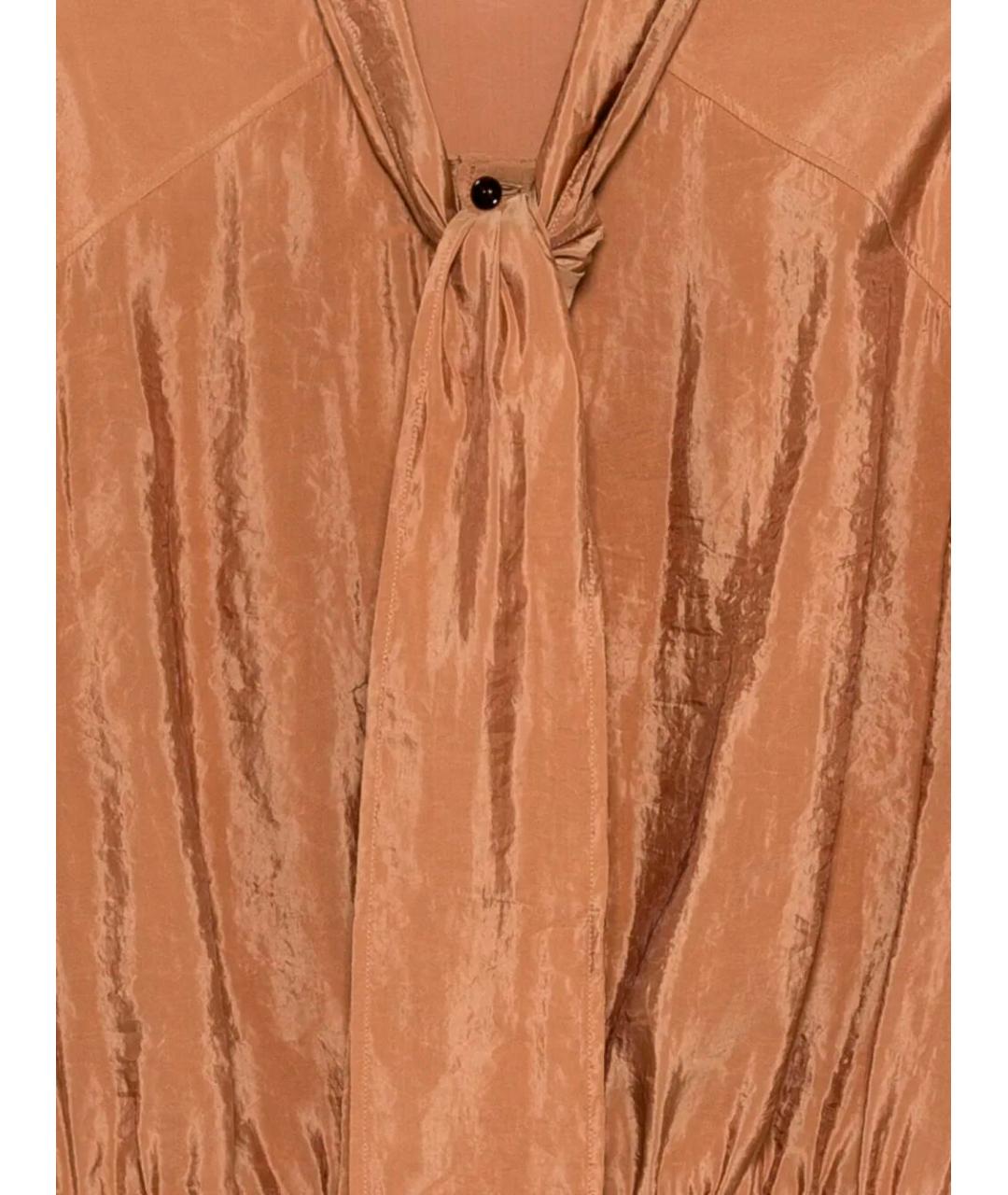 SAINT LAURENT Коричневая полиэстеровая блузы, фото 3