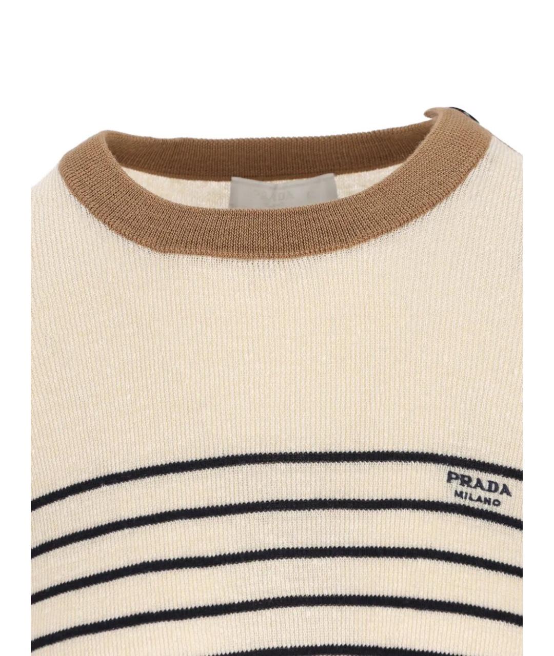 PRADA Бежевый льняной джемпер / свитер, фото 4