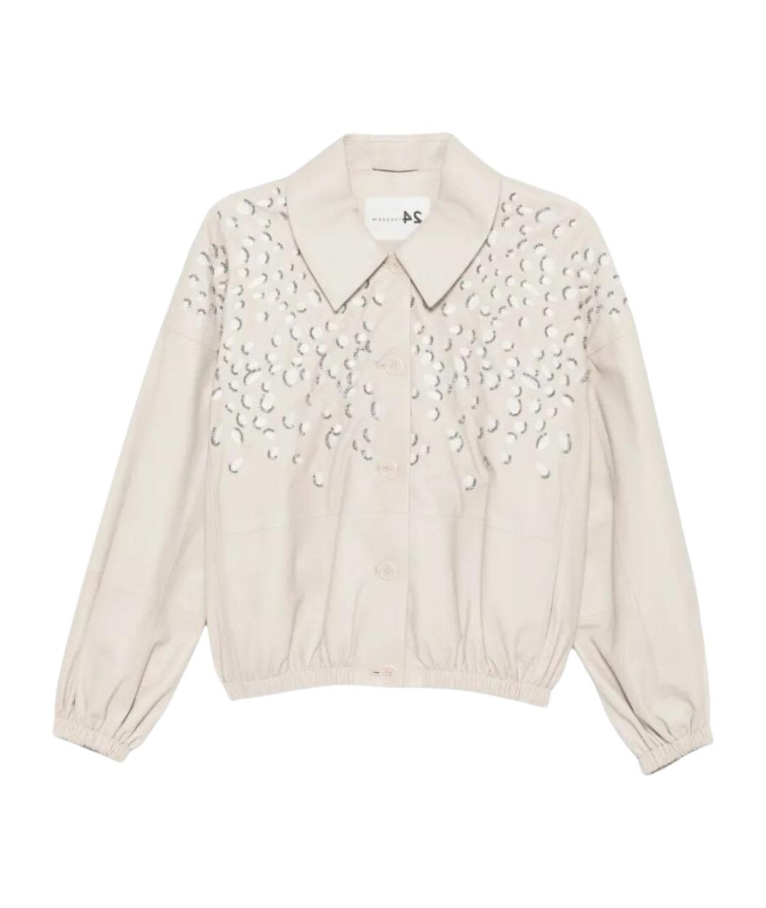 MANZONI 24 Бежевая кожаная куртка, фото 1