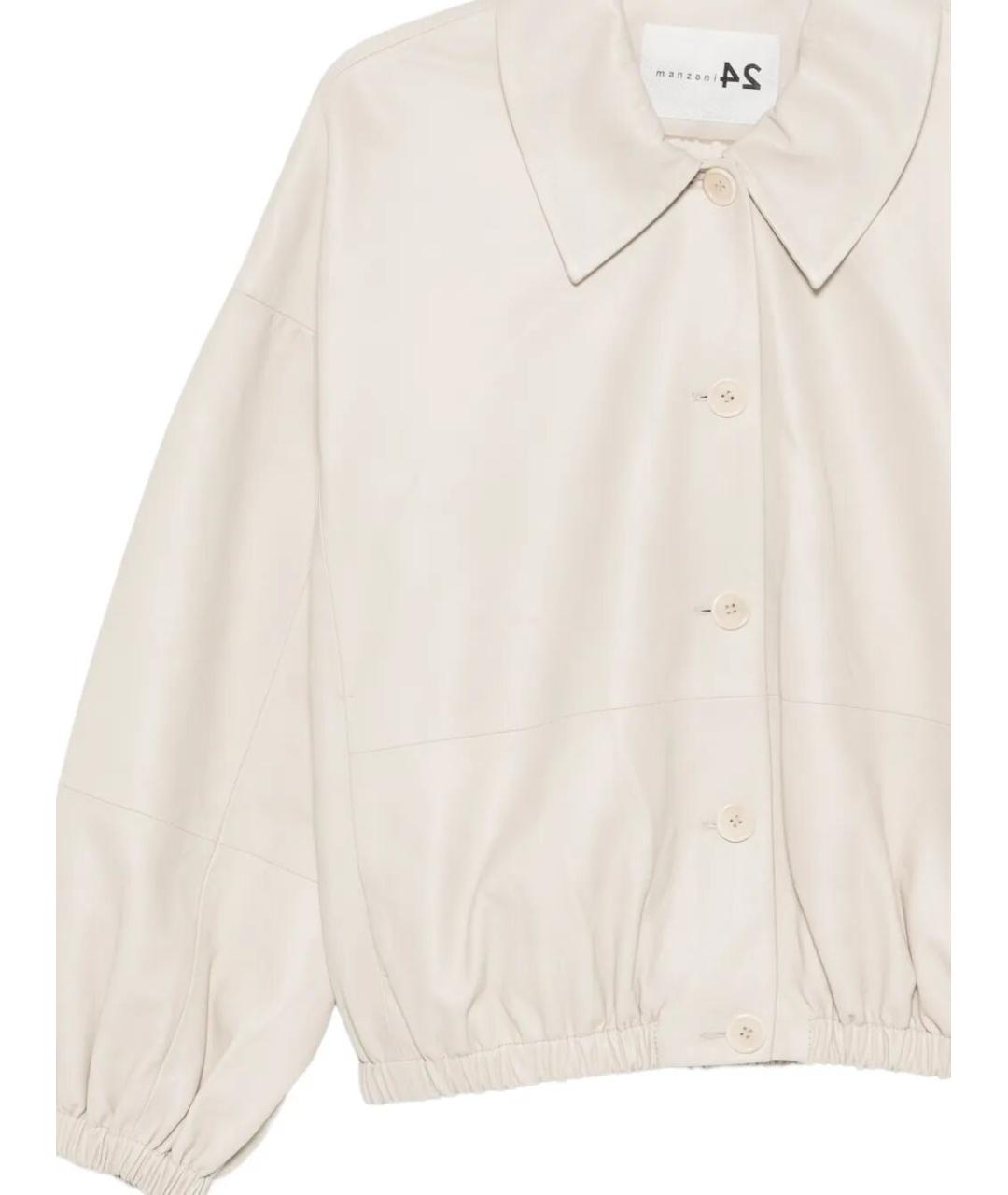 MANZONI 24 Бежевая кожаная куртка, фото 3