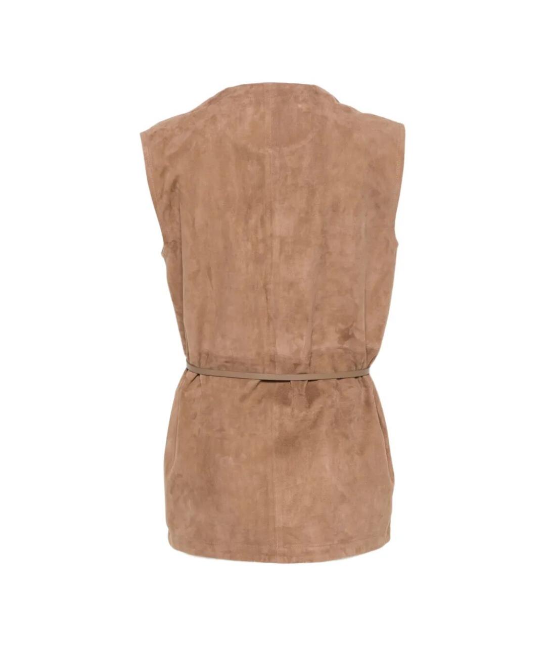 MANZONI 24 Коричневый замшевый жилет, фото 2