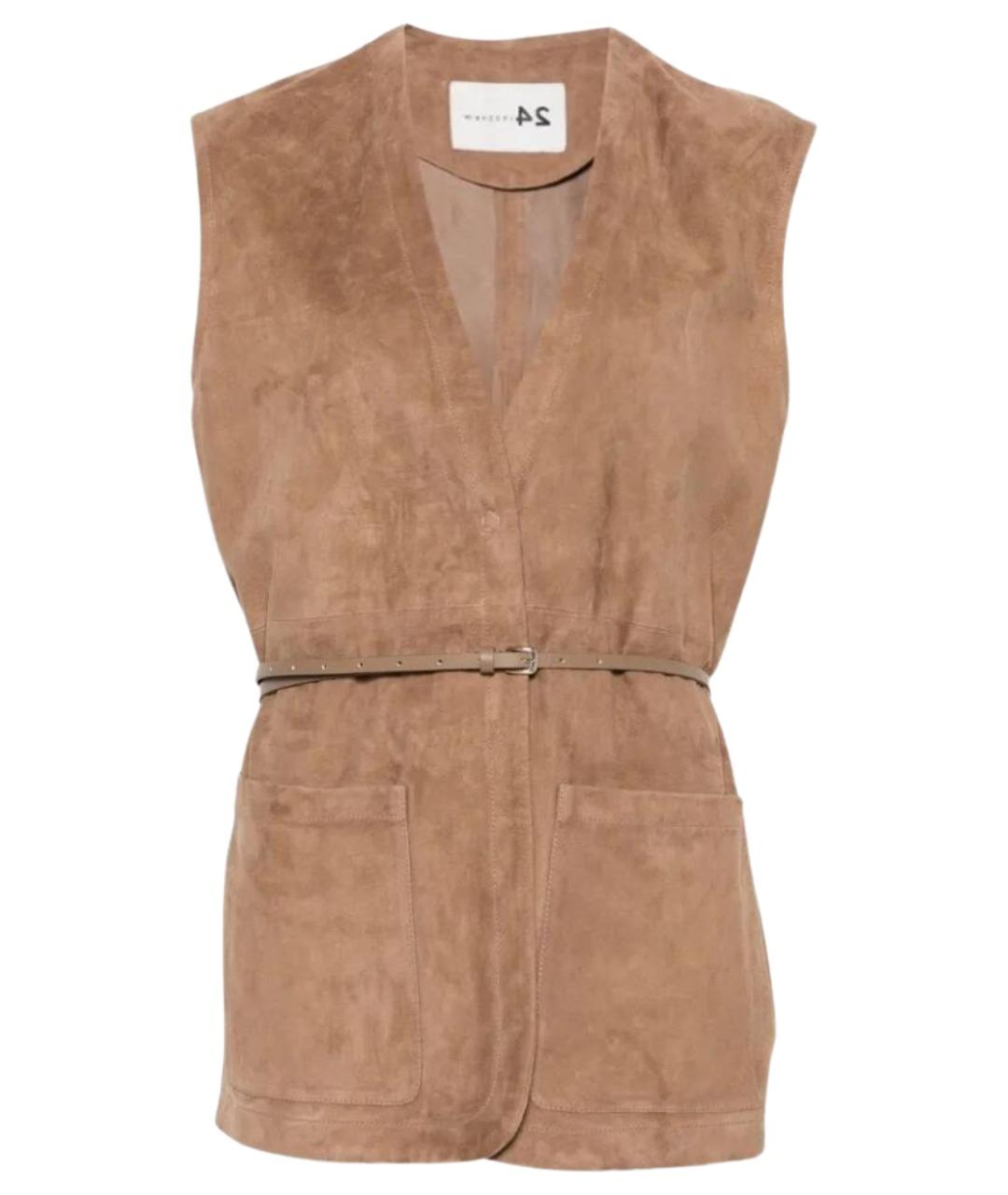 MANZONI 24 Коричневый замшевый жилет, фото 1