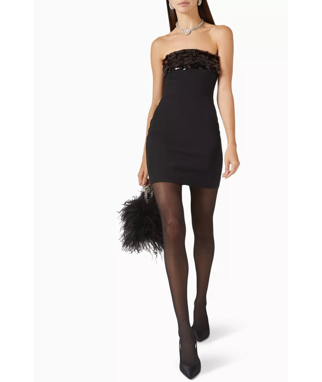 DAVID KOMA Черное вискозное коктейльное платье, фото 7