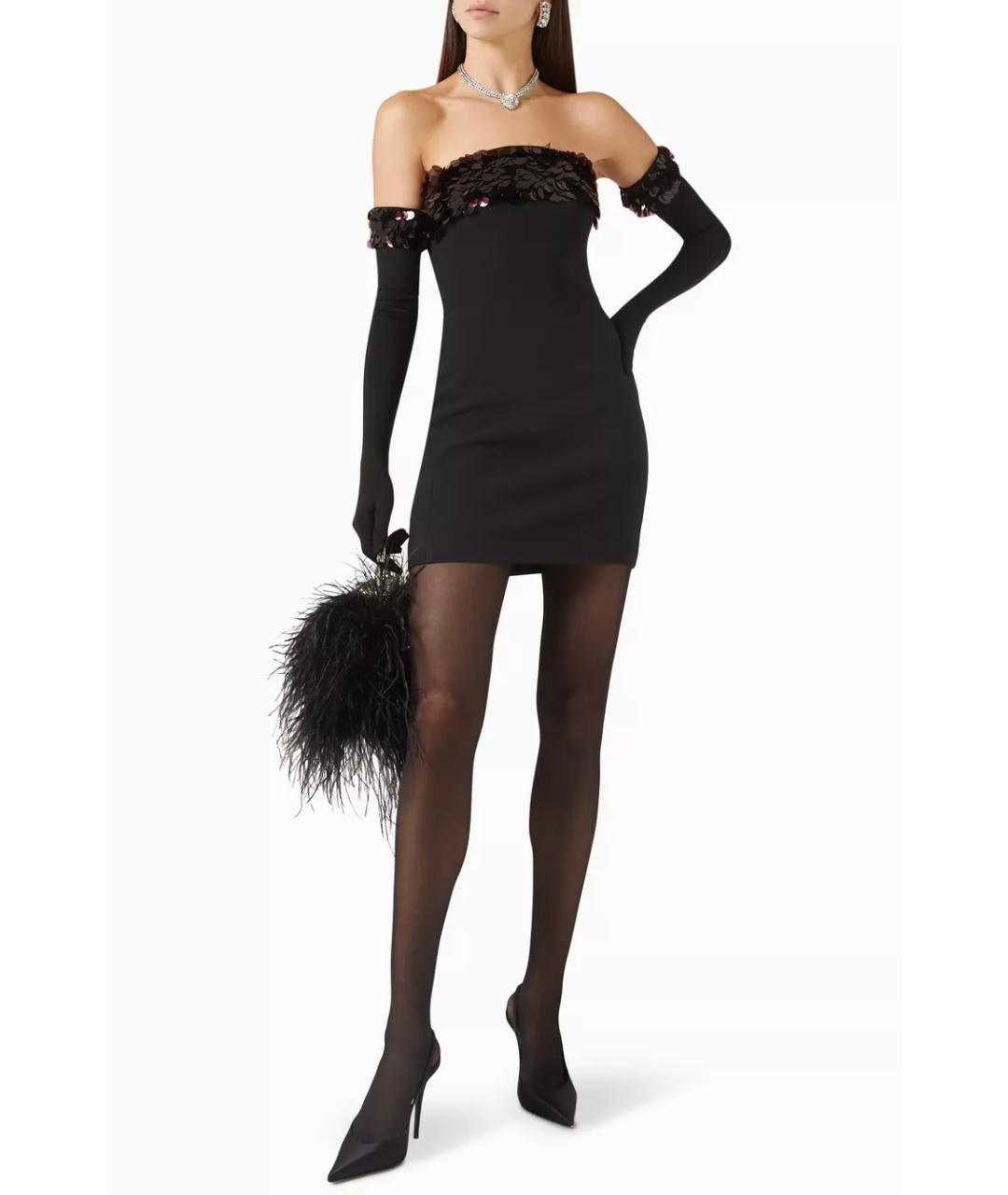 DAVID KOMA Черное вискозное коктейльное платье, фото 6