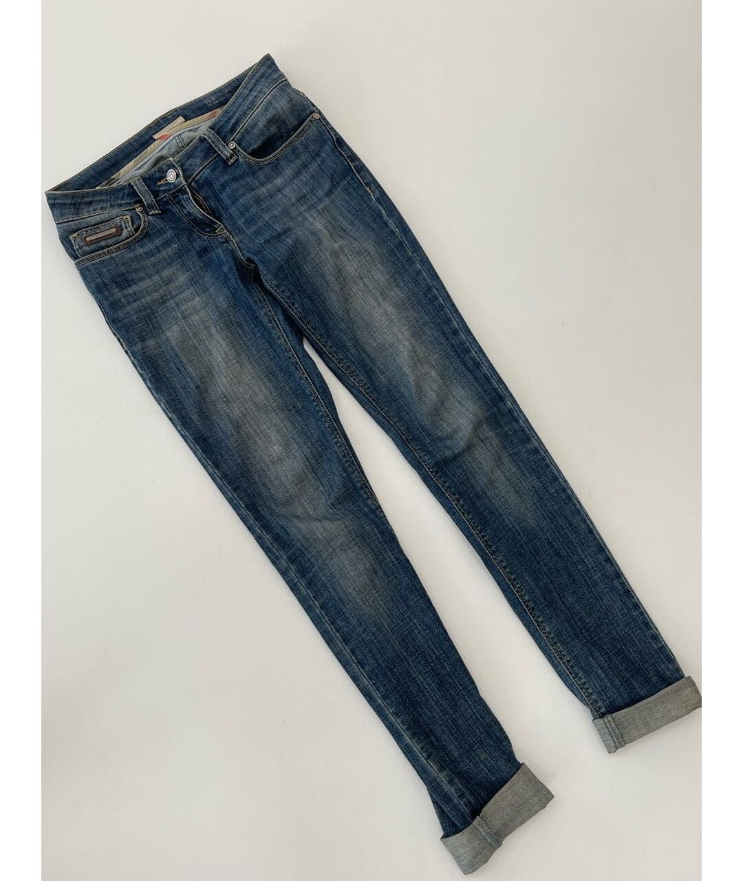 BURBERRY Синие хлопковые прямые джинсы, фото 7