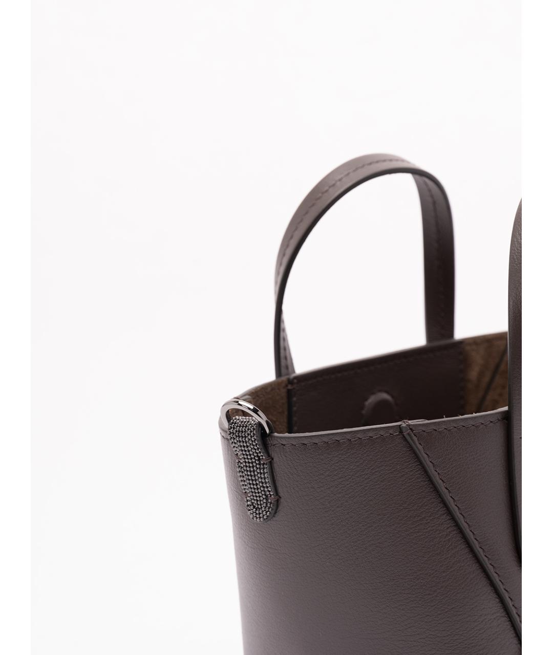 BRUNELLO CUCINELLI Коричневая кожаная сумка тоут, фото 6