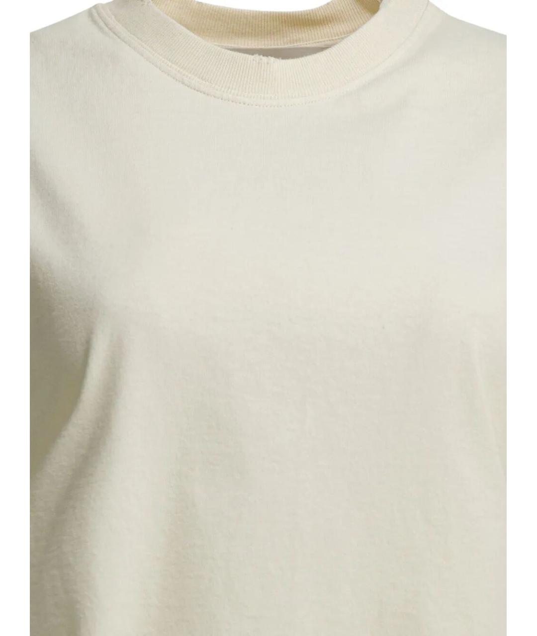 GOLDEN GOOSE DELUXE BRAND Бежевая хлопковая футболка, фото 3