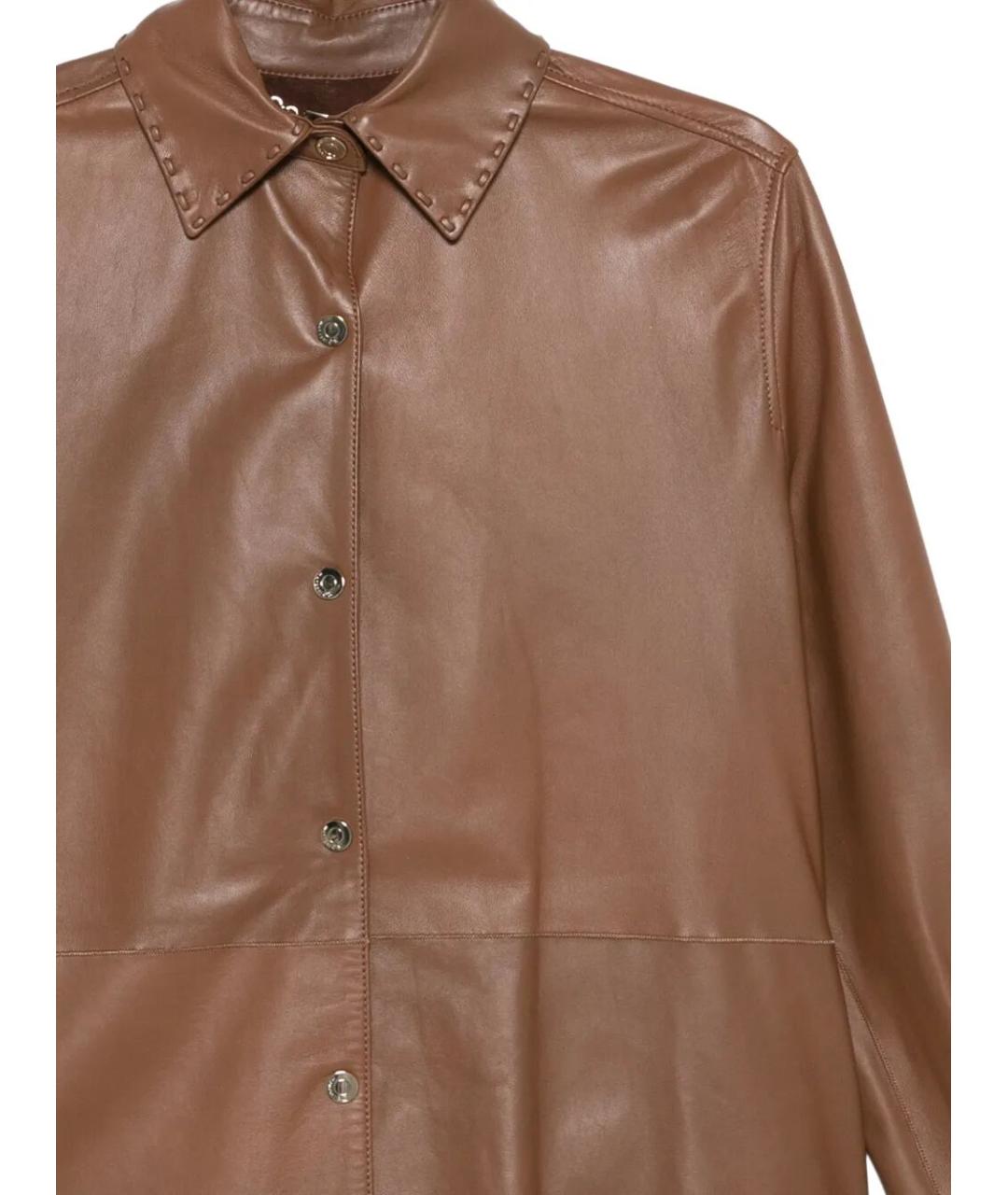 MANZONI 24 Коричневая кожаная куртка, фото 3