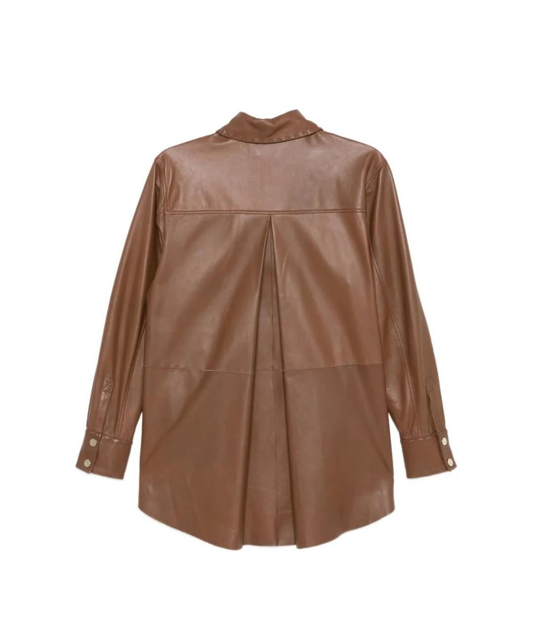 MANZONI 24 Коричневая кожаная куртка, фото 2