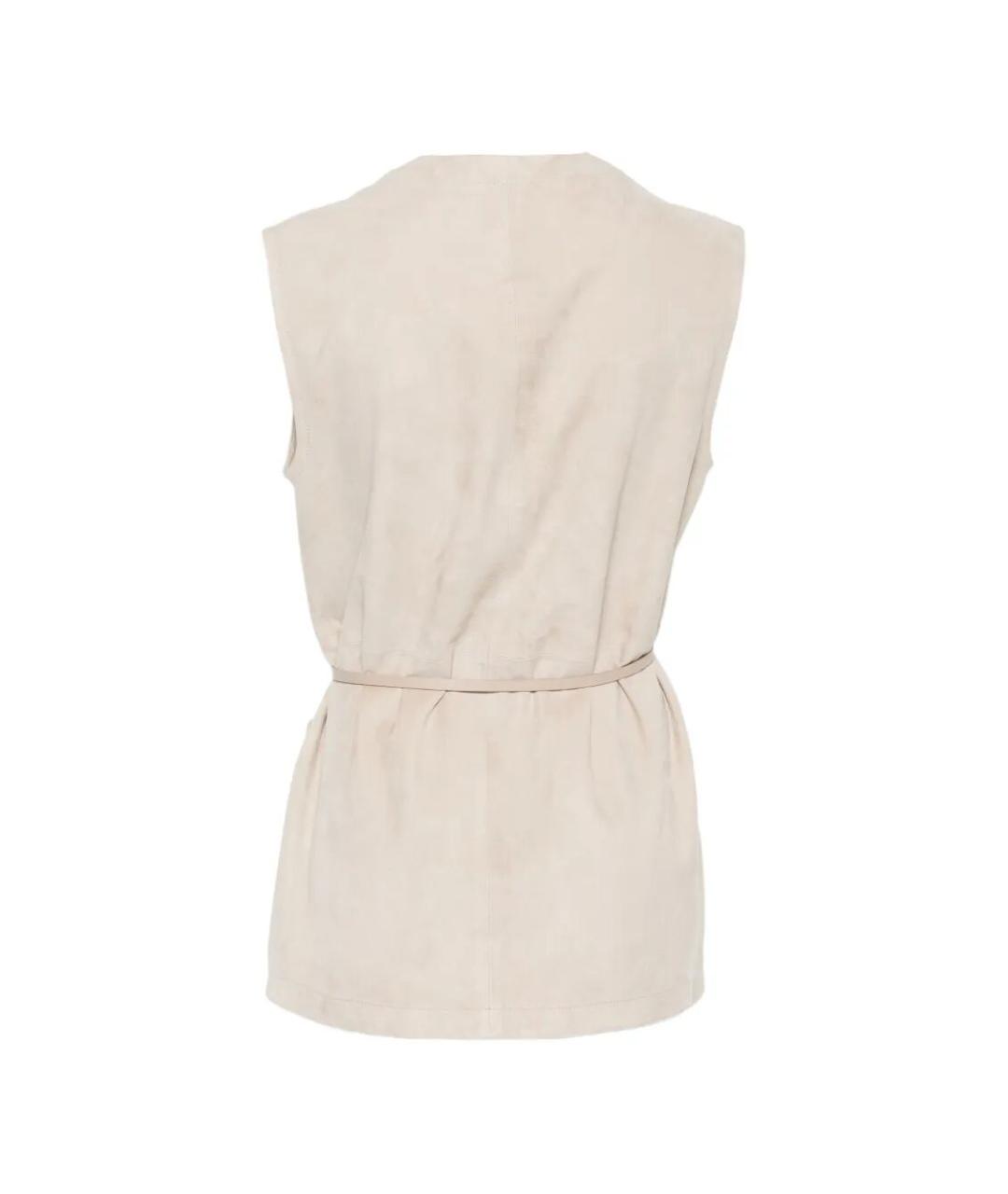 MANZONI 24 Бежевый замшевый жилет, фото 2