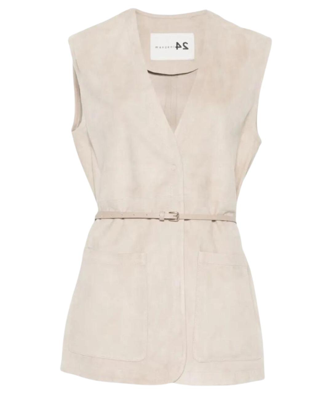 MANZONI 24 Бежевый замшевый жилет, фото 1