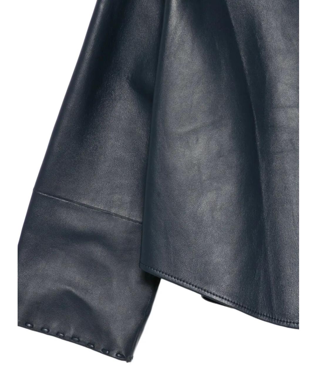 MANZONI 24 Синяя кожаная куртка, фото 3