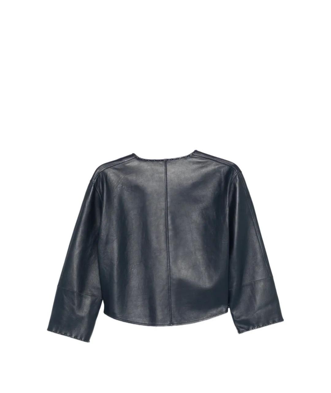 MANZONI 24 Синяя кожаная куртка, фото 2