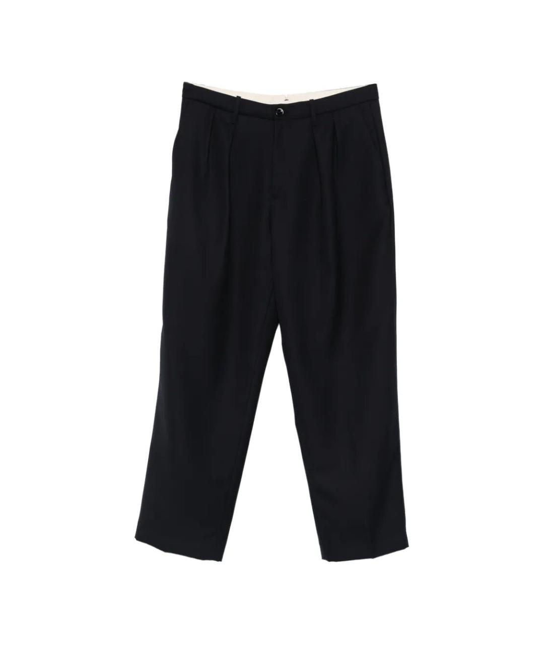 NINE IN THE MORNING Темно-синие шерстяные повседневные брюки, фото 1