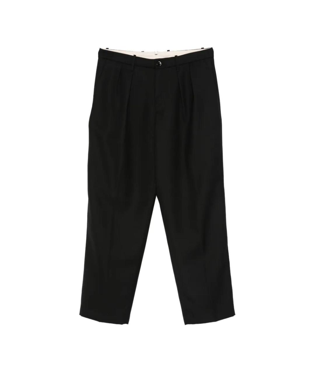 NINE IN THE MORNING Черные шерстяные повседневные брюки, фото 1