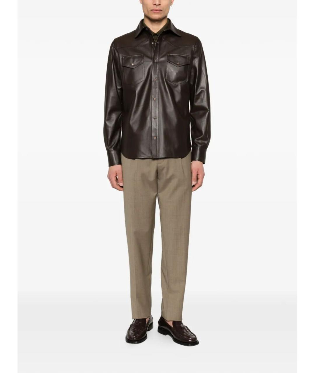 KIRED Коричневая кожаная куртка, фото 2