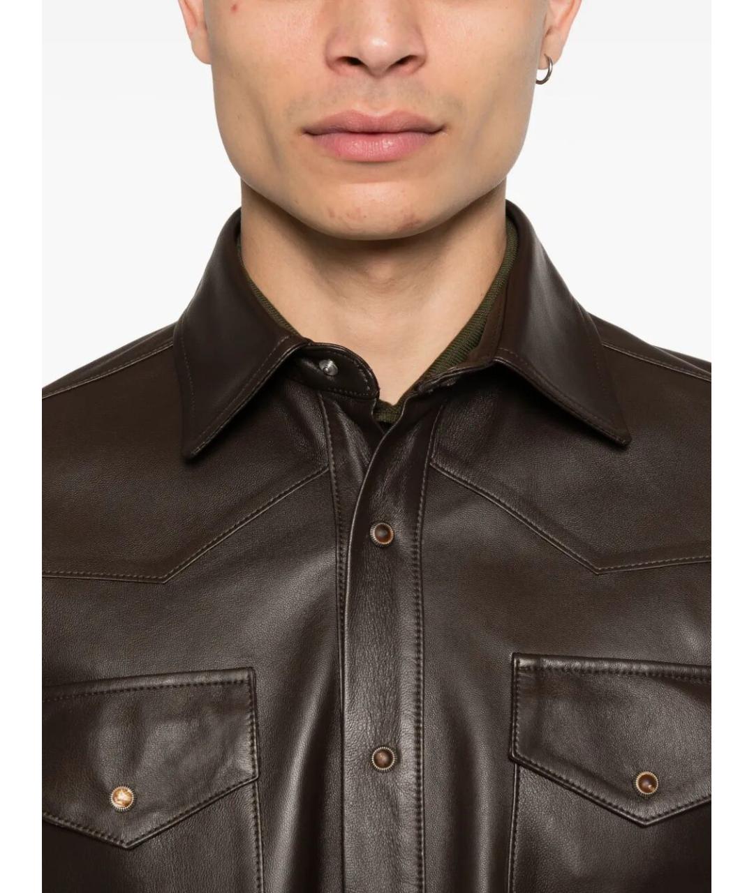 KIRED Коричневая кожаная куртка, фото 5