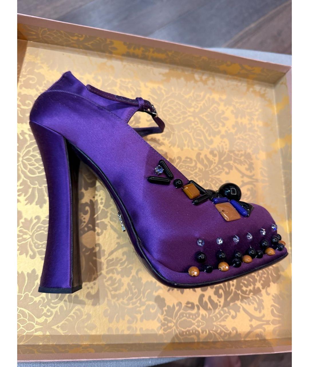 PRADA Фиолетовые текстильные туфли, фото 9