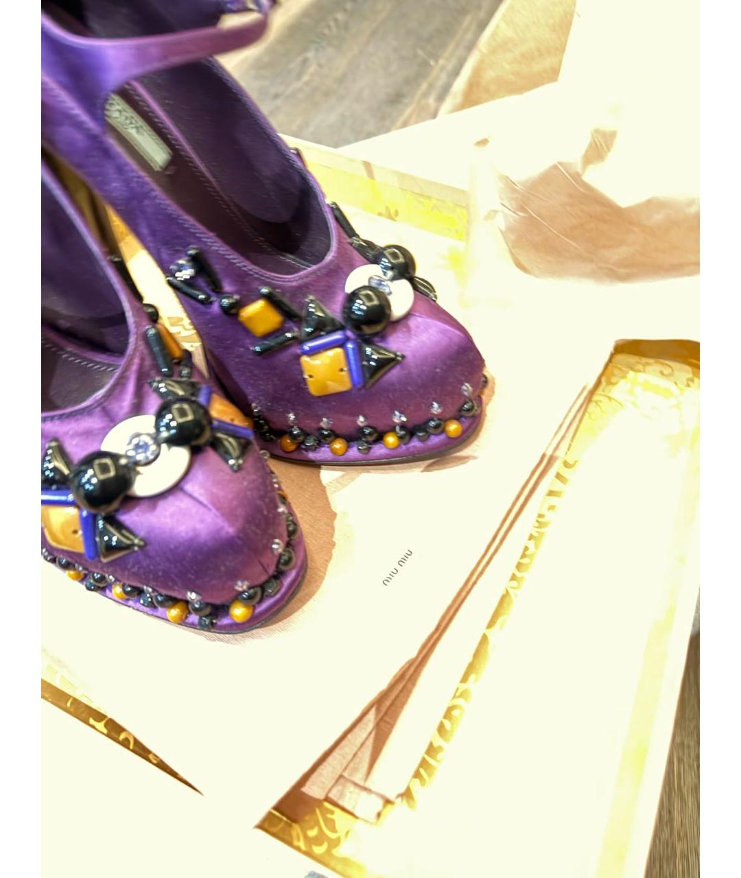 PRADA Фиолетовые текстильные туфли, фото 6